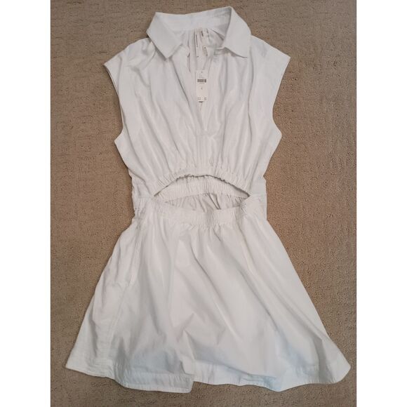 NWT Anthropologie Dress Womens Size Medium White Mini Cut Out - Picture 4 of 10